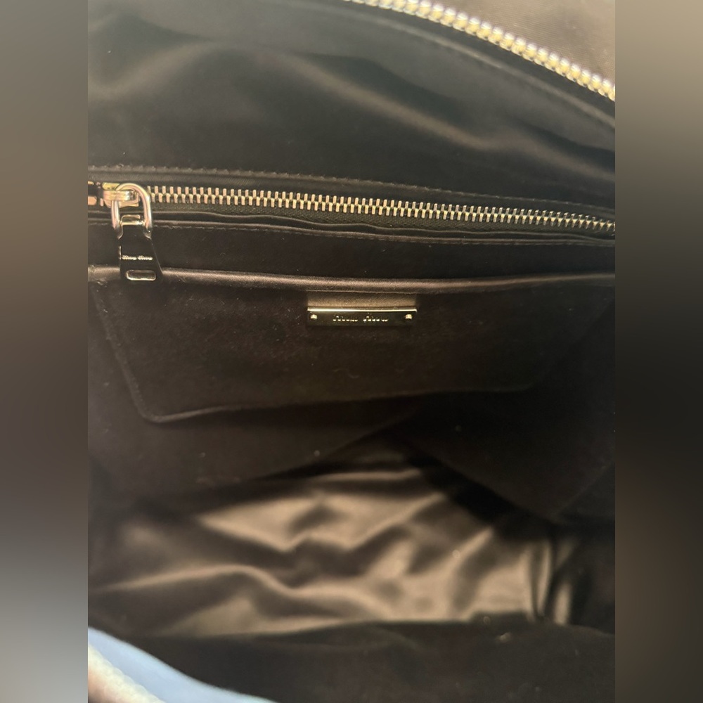 Miu Miu Black Nylon/Knit Cat Applique Backpack - Picture 6 of 9